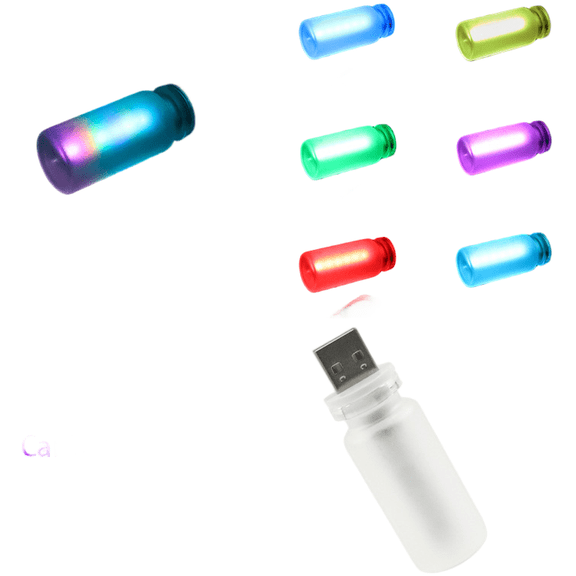 Baguer Frosted Glass Bottle Usb Car Ambient Light touch Control Multiple Colors