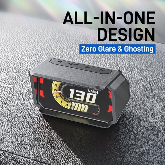Baguer Gps and Obd Head-Up Display 5V Center Console Power Cord Head Up Display Lcd Instrument Panel Gauge With Color Lcd Screen