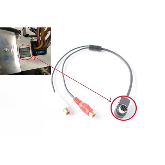 Baguer In Car Aux to 2 for Rca Audio Adapter for Plug , Fits Pc7 102 Ks U58 Pd100 U57 U29, Abs Build, Easy Install for Car Stereo