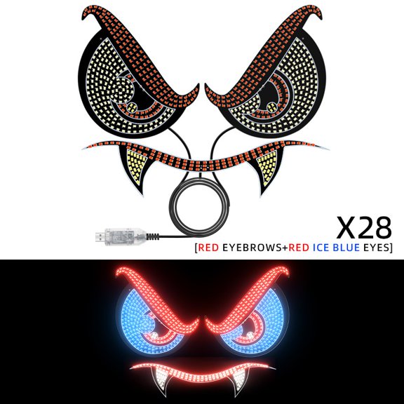 Baguer Led Windshield Display Flashing for Demon Eyes Dynamic Lights Car Sticker Led