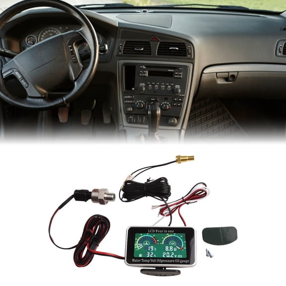 Baguer Multi Function Car Gauge 4 In 1 Digital Display for Oil and Temperature,Simple Operation, One Step Use, Save Your Time