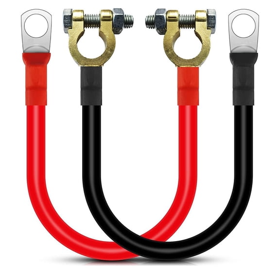 Baguer Pair Battery Inverter Cable 50Cm 2Awg Car Starter Cable Waterproof Car Battery Leads for Trucks Boats Motorcycles