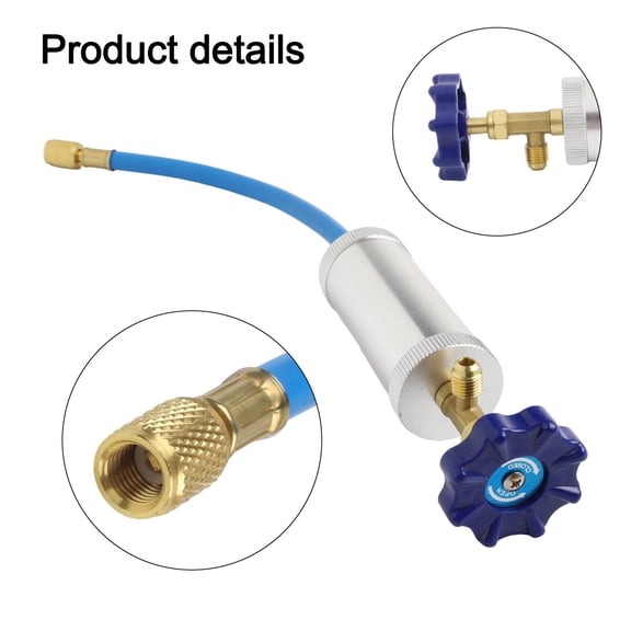Baguer R134A R12 Hand Turn Pump Oil Injection Oil&Dye Injector Vehicle A/C Adapter Oil Dye Injector Air Conditioning Injection tool