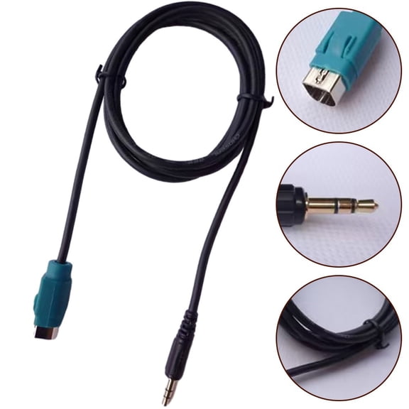 Baguer for Alpine Kce 236B Specific 3.5Mm Aux Interface Cable to Route Audio From Portable Devices Into Car Stereo Inputs