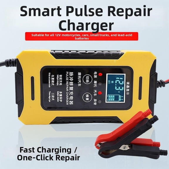 Baguer for Car and Motorcycle Pulse Battery Charger 12 Volt 6 Amp With Lcd Monitoring