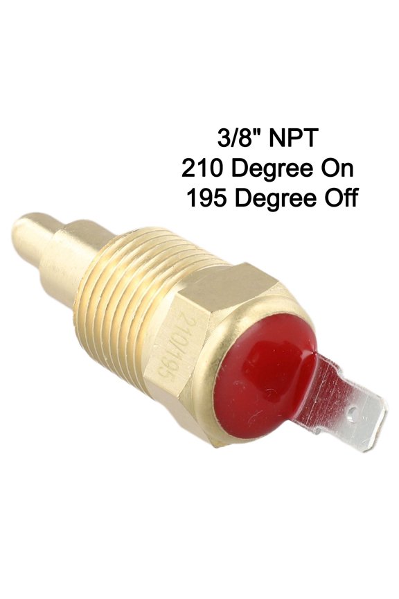 for Thermo Sensor Switch Cooling Fan 3/8 Npt for Engine Block Radiator Activates At 185 Degrees Turns off At 175 Degrees