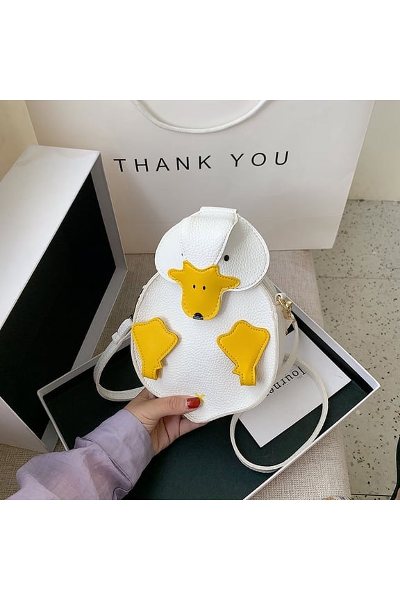3D Cartoon Duck Crossbody Bag - Small PU Leather Shoulder Bag, Cute Duckling Coin Purse Clutch for Women