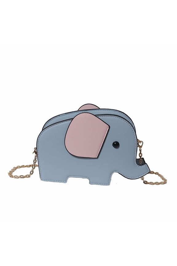 Cartoon Animal Elephant Shaped Shoulder Bag - PU Leather Cute Crossbody Purse Kawaii Mini Fashion Satchel​