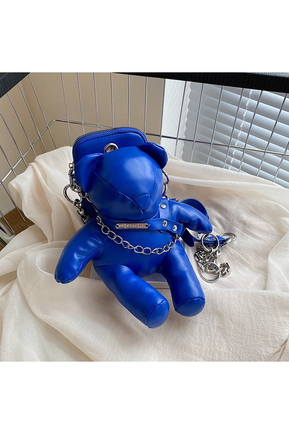 Cute Bear Shape Crossbody Bag - Soft Lining PU Leather Phone Purse with Chain Shoulder Handbag​
