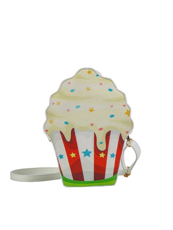 Cute Cupcake Crossbody Bag - PU Leather Small Shoulder Purse with Adjustable Strap for Girls & Women