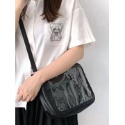 Baguery Cute Ita Bag - Multi-Purpose Crossbody/Messenger/Shoulder/Tote, Transparent Anime Pin Display, Premium PU Leather/PVC
