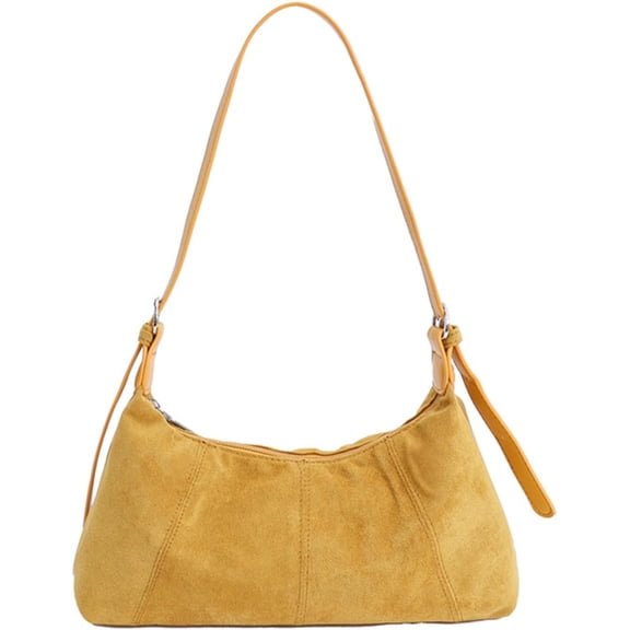 Baguery Elegant Women's Suede Top Handle Bag - Slouchy Chocolate Brown Crossbody Hobo Purse, Fall Fashion Shoulder Handbag (5 Colors)​