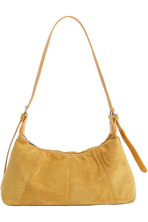 Elegant Women's Suede Top Handle Bag - Slouchy Chocolate Brown Crossbody Hobo Purse, Fall Fashion Shoulder Handbag (5 Colors)​