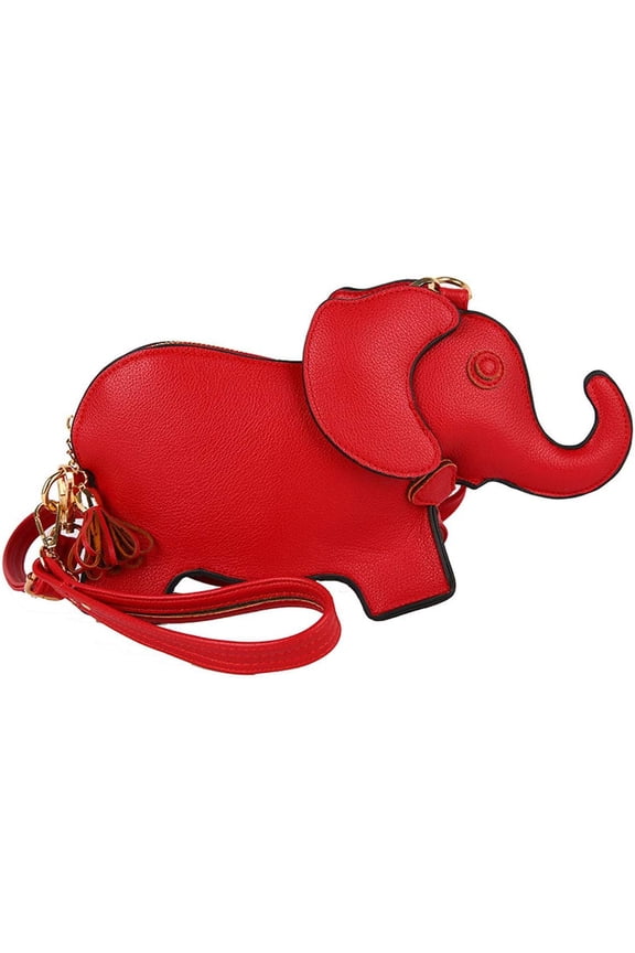 Elephant Shape Crossbody Bag - Women's Faux Leather Chic Clutch, Polyester Interior, Lightweight