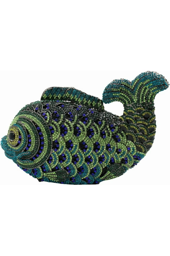 Fish Rhinestone Clutch Purse for Women, Mini Crystal Evening Bag Luxury Wedding Party Novelty Handbag
