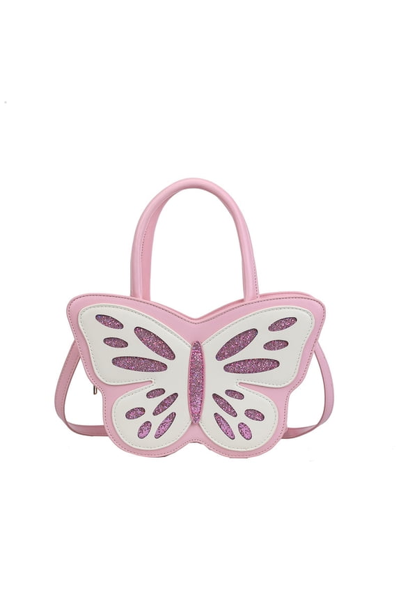 Hollow Butterfly Crossbody Bag - PU Leather Sequin Cartoon Shoulder Purse, Novelty Fashion Clutch​