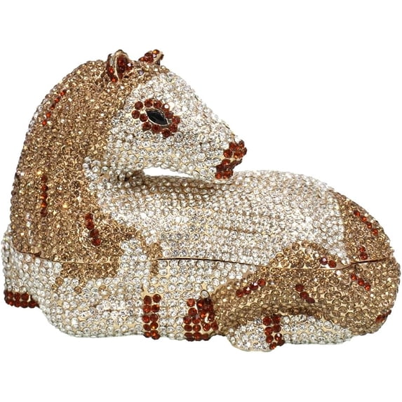 Baguery Horse Rhinestone Clutch Purse for Women, Sparkling Crystal Evening Bag for Wedding Party, Cute Animal Handbag