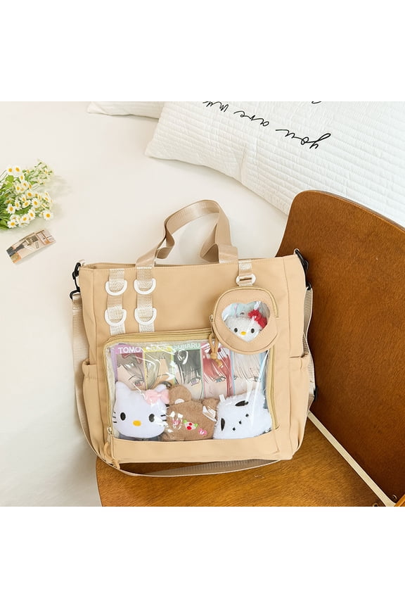 Kawaii Ita Bag - Transparent Pin Display Crossbody Shoulder Bag, Y2K Messenger Satchel for Women