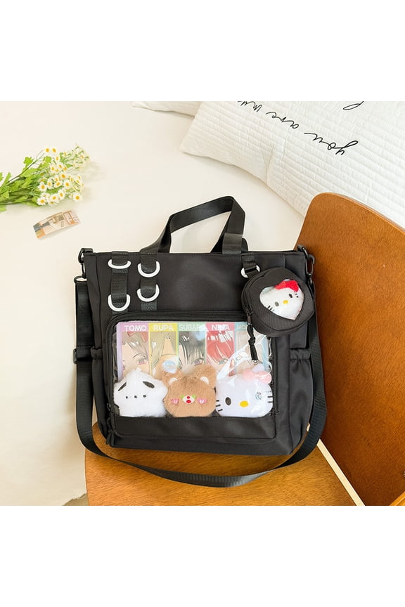 Kawaii Ita Bag - Transparent Pin Display Crossbody Shoulder Bag, Y2K Messenger Satchel for Women