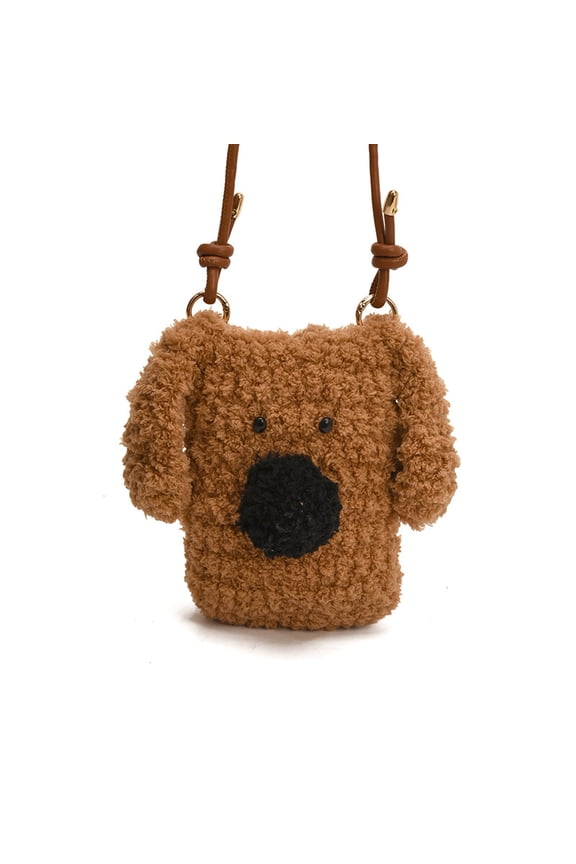Kawaii Plush Dog Crossbody Bag - Cute Puppy Mini Shoulder Handbag, Soft Purse Gift for Dog Lovers (Girls & Women)