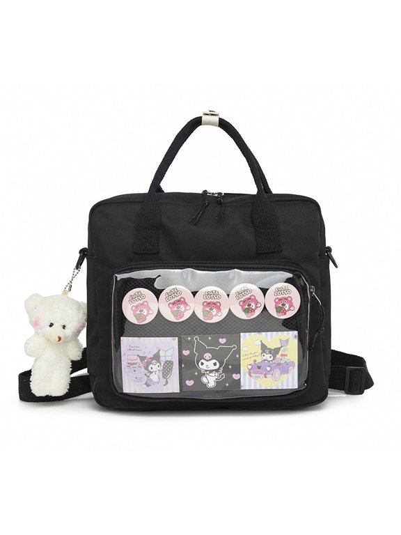 Kawaii Y2K Ita Backpack - 3-Way Crossbody Messenger Bag, Cute Tote Shoulder Purse for Women