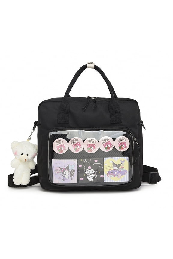 Kawaii Y2K Ita Backpack - 3-Way Crossbody Messenger Bag, Cute Tote Shoulder Purse for Women
