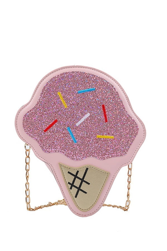 Love Sweet Cotton Candy Crossbody Purse - Girls' Glitter Faux Patent Leather Shoulder Bag (7.87×9.06×1.97in)