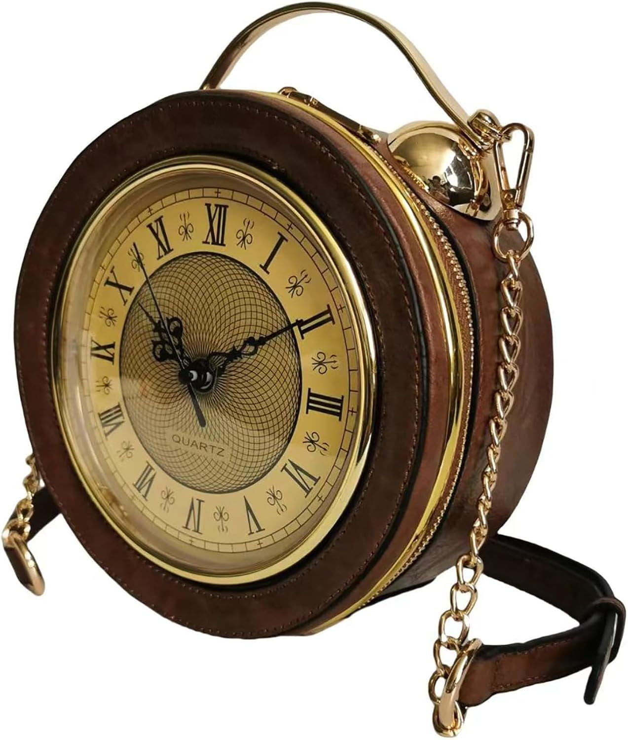 Baguery PVC Clock Shaped Crossbody Bag - Waterproof Adjustable Shoulder Purse for Women