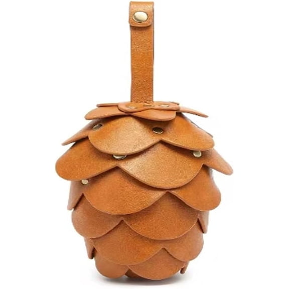 Baguery Pinecone/Acorn Shaped Wrist Bag - Creative Candy Bag, Lipstick/Coin Wallet, Layered Design with Metal Rivets
