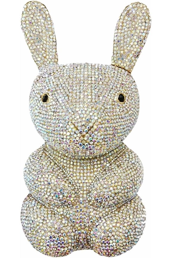 Rabbit Rhinestone Clutch Purse for Women, Luxury Crystal Evening Bag Wedding Party Cute Animal Purse