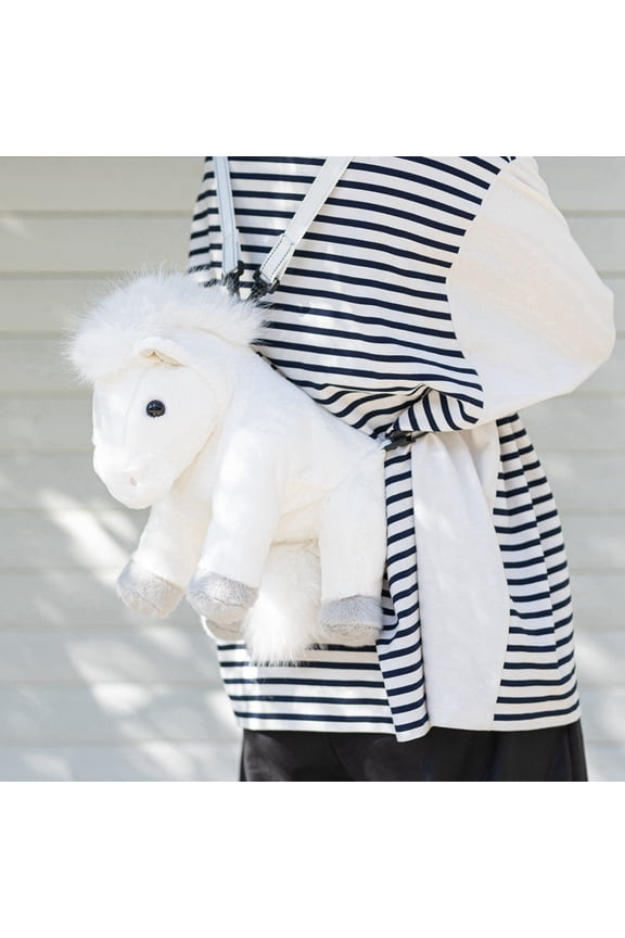 Stuffed Animals Backpack, Cute Horse plush Backpack, Realistic Animal Handcrafted Daypack with Adjustable Straps, Birthday Gifts for Women, Tuxedo Horse
