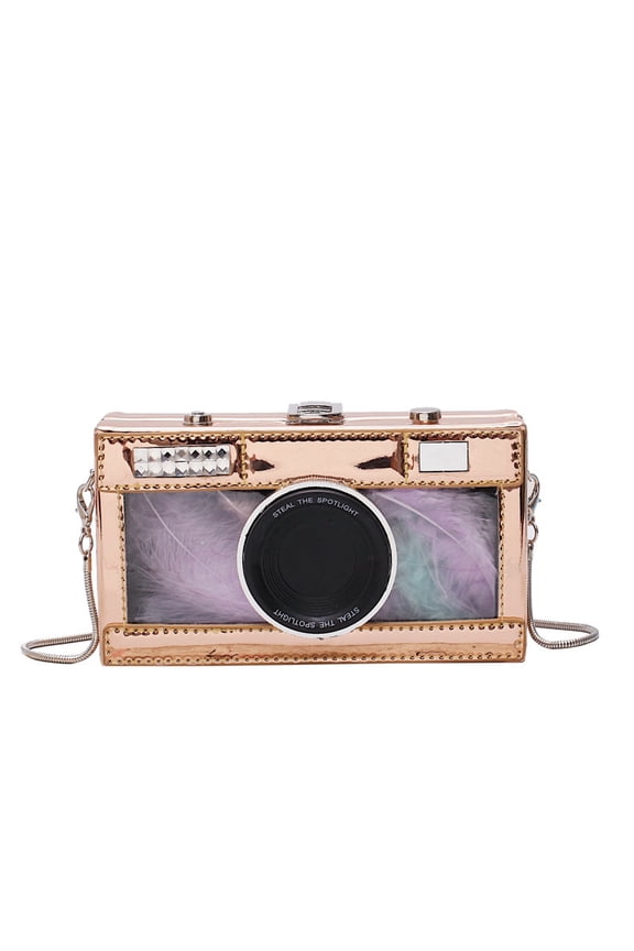 Women's Camera Shaped Shoulder Bag - 3D Vintage Design, PU Leather, Detachable Chain, Crossbody/Handbag for Phone/Wallet​