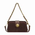thumbnail image 1 of Baguery Women's Gold Chain Shoulder Bag - Suede Small Square Crossbody, Autumn/Winter All-Match Fashion Bag (8.2×3.1×4.7in)​, 1 of 8