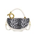 thumbnail image 1 of Baguery Women's Leopard Print Semi-Circular Saddle Bag - Elegant PU Leather Tote/Shoulder/Crossbody Handbag (9.8×2.7×5.1in)​, 1 of 9