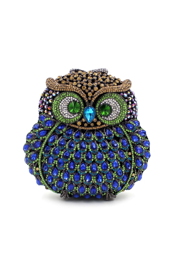 Women's Mini Owl Crystal Clutch - Green  Rhinestone Evening Bag Diamond Sparkly Glitter Crystal Handbags for Prom Party​ Wedding