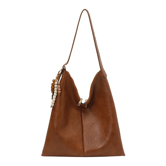 Baguery Women's Retro Vegan Leather Slouchy Tote - Soft Faux Leather Shoulder Crossbody Handbag for Work/Travel/College​