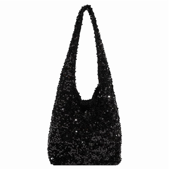 Baguery Women's Sequin Bling Evening Bag - Sparkly Hobo Purse with Magnetic Closure, Top Handle Handbag for Party/Wedding (8.27×3.94×8.27in)​