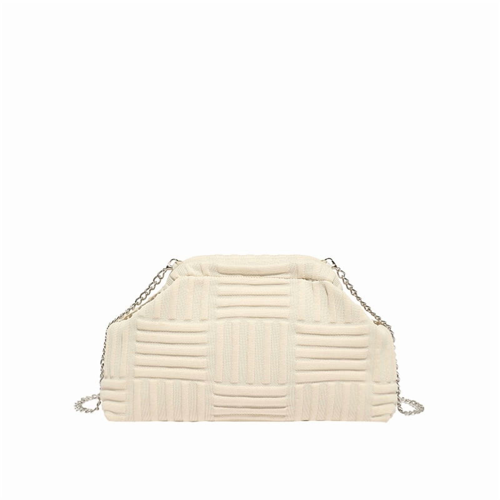 Baguery Women's Soft Cloud Bag - Y2K Pleated Dumpling One-shoulder Tote, Plush Crossbody/Clutch