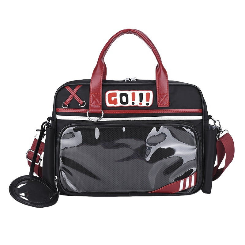 Baguery Y2K Ita Bag - Plush Football Charms Large Capacity Japanese Crossbody Handbag for Women Sports Travel