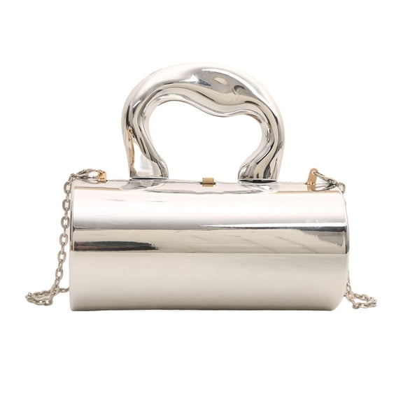 Baguery Y2k Style Acrylic Clutch Tote - Silver Crossbody Shoulder Bag, Fashionable Hobo Satchel for Women