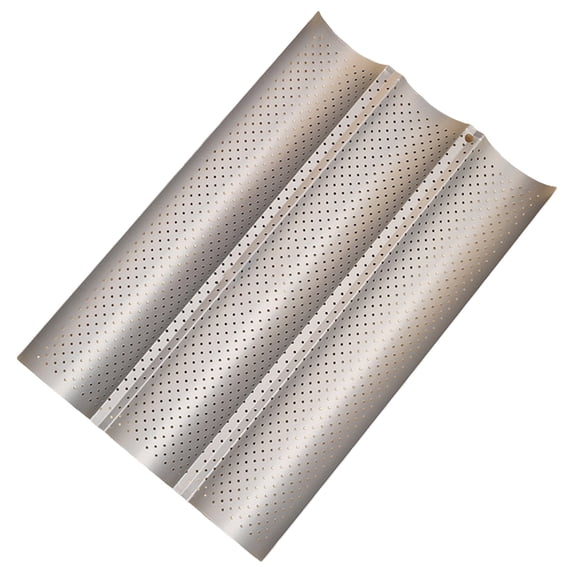Baguette Baking Tray for Sourdough,Italian Bread,Baguette Pan French Bread Pans for Baking Pans,French Bread Pan,French Bread Baking Pan,Long French Bread Pan,Baguette Bread Pan,Silver,1PC,15"x9.6"