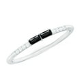 thumbnail image 1 of Rosec Jewels Baguette Black Onyx Minimal Ring with Diamond for Women (AAA Quality), 925 Sterling Silver, US 4.00, 1 of 8