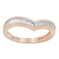 thumbnail image 1 of AFFY Baguette Cut (0.50 Cttw) White Natural Diamond Curved Band Ring In 14K Solid Rose Gold,Ring Size-5.5, 1 of 1