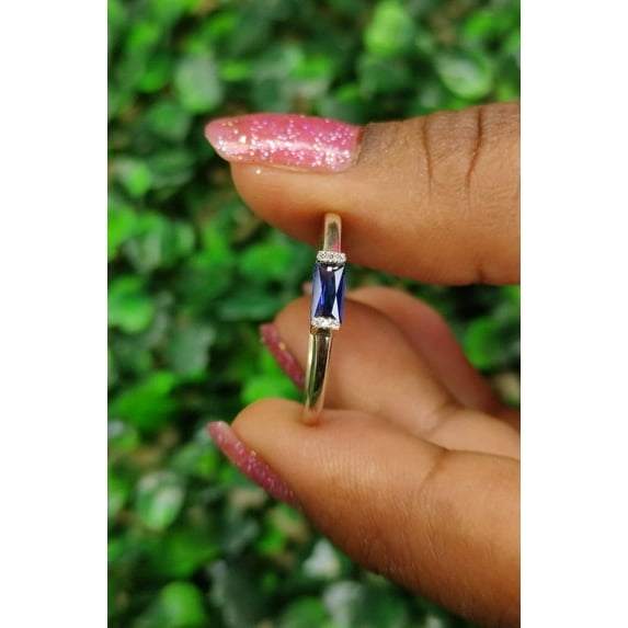 Blue Sapphire Wedding Wrap ring jacket in 925 Sterling Silver - Proposal Ring For Her