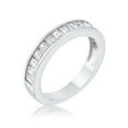 thumbnail image 1 of Baguette Cut Cubic Zirconia Rhodium Wedding Band - Clear, Size 5, 1 of 1