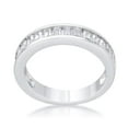 thumbnail image 1 of Baguette Cut Cubic Zirconia Rhodium Wedding Band - Clear, Size 8, 1 of 1