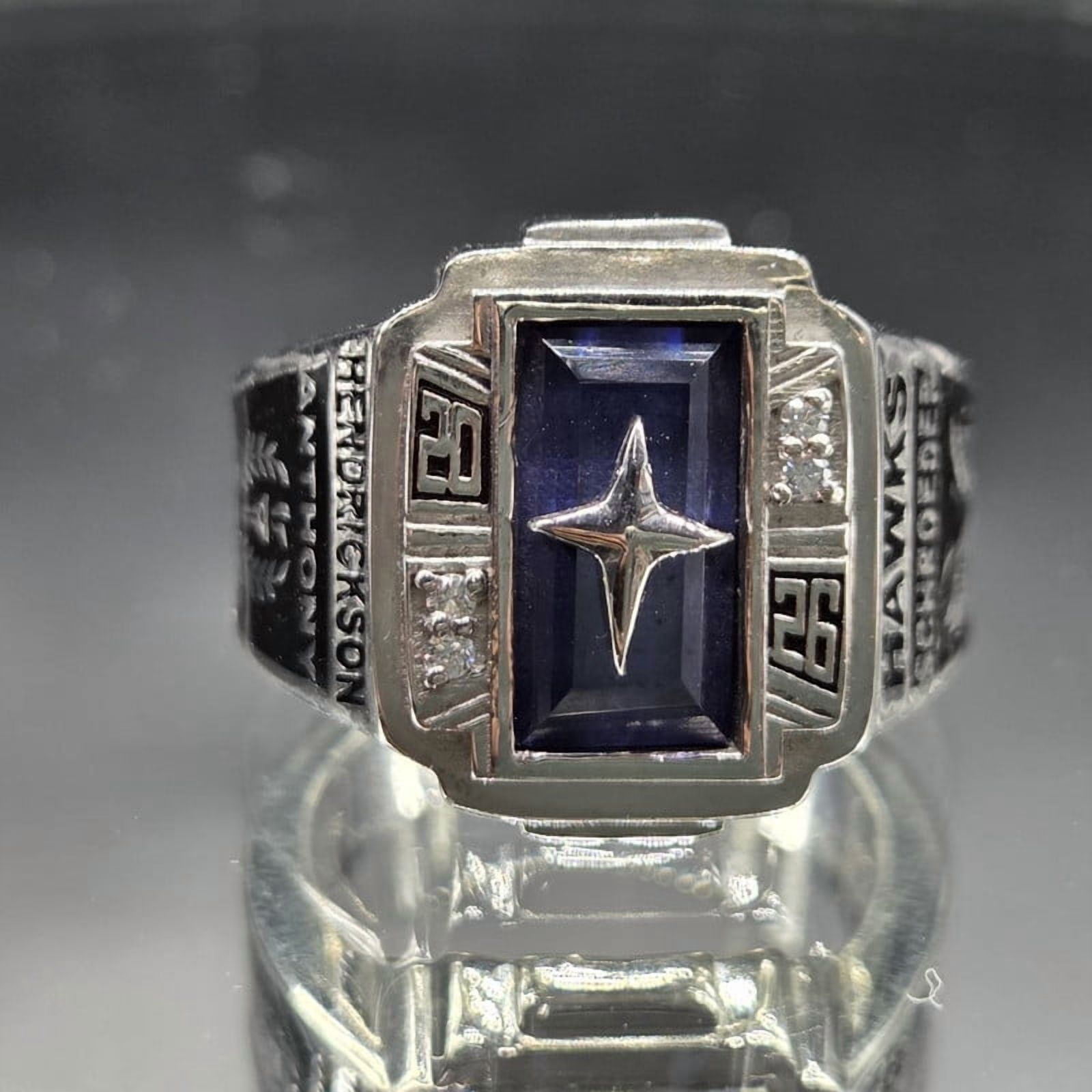 Baguette Cut Customized Birthstone High School Men