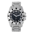 thumbnail image 1 of Baguette Cut Diamond Crystal Bling'ed Out Mens Watch - No Reasonable Doubt This is The Timepiece to Flaunt The Wealth - ST10372 (ST10414Silver Metal Blk Combo), 1 of 3