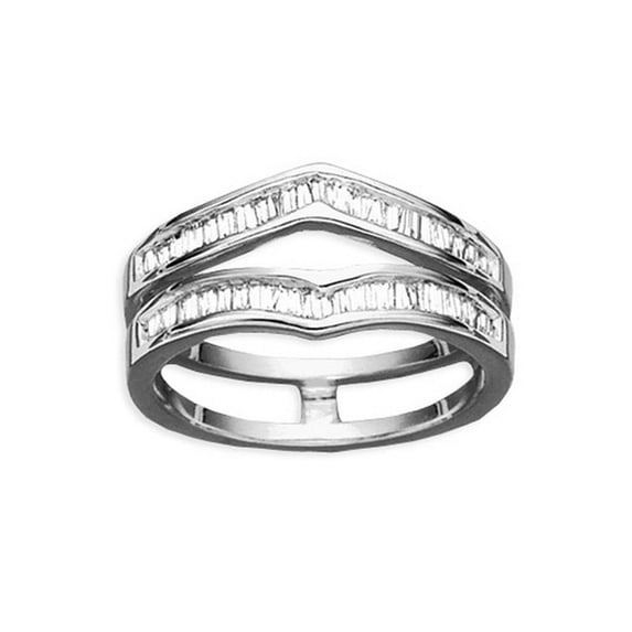 Baguette Cut Diamond Ring Guard in 14K White Gold (3/8 cttw)