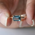 thumbnail image 1 of Baguette Cut London Blue Topaz Solitaire Ring, 925 Sterling SIlver Ring, Stackable Ring, Minimalist Jewelry Handmade Fine Jewelry. Gift For Her., 1 of 5